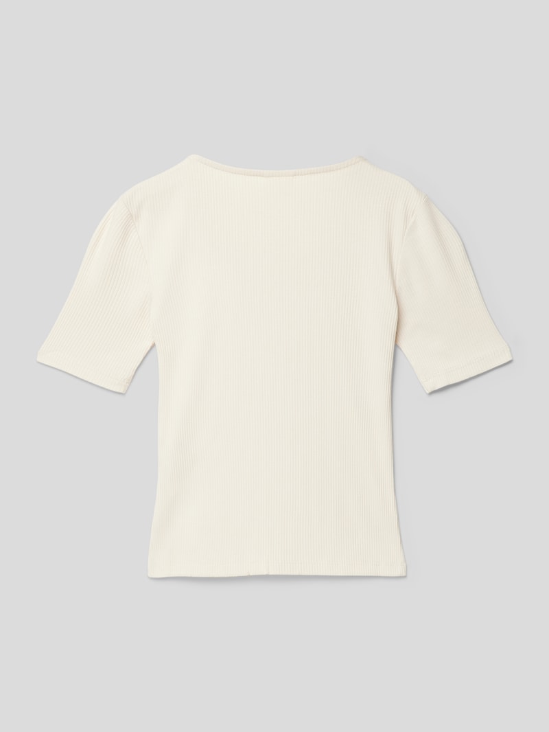 T-Shirt mit Karree-Ausschnitt in weiß