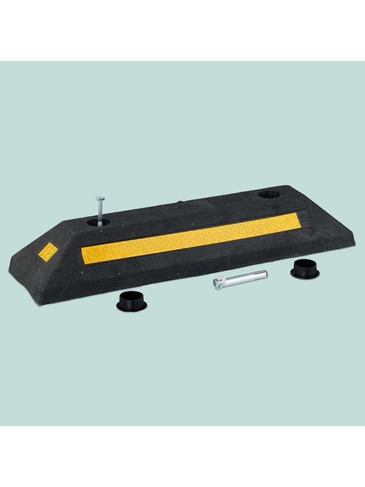 relaxdays 2 x Radstopper in Schwarz/ Gelb - (B)53 x (H)8,5 x (T)14,5 cm günstig kaufen onesize