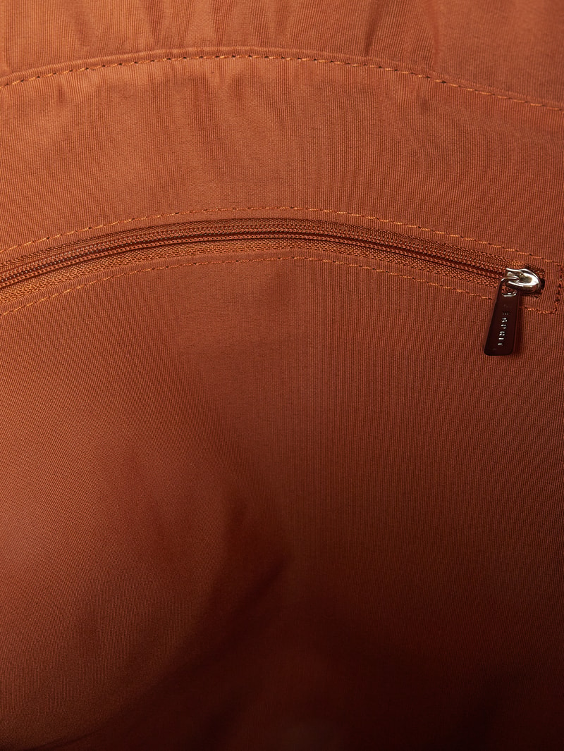 Shopper mit Logo-Details in cognac