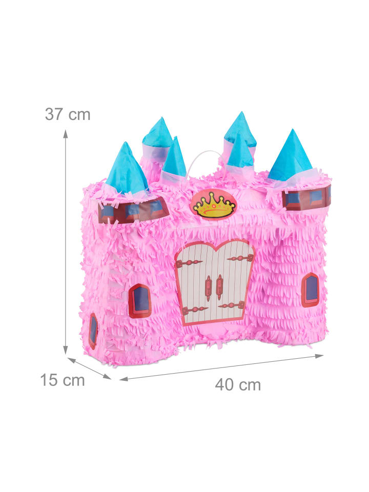 relaxdays Pinata Schloss in Rosa günstig kaufen onesize