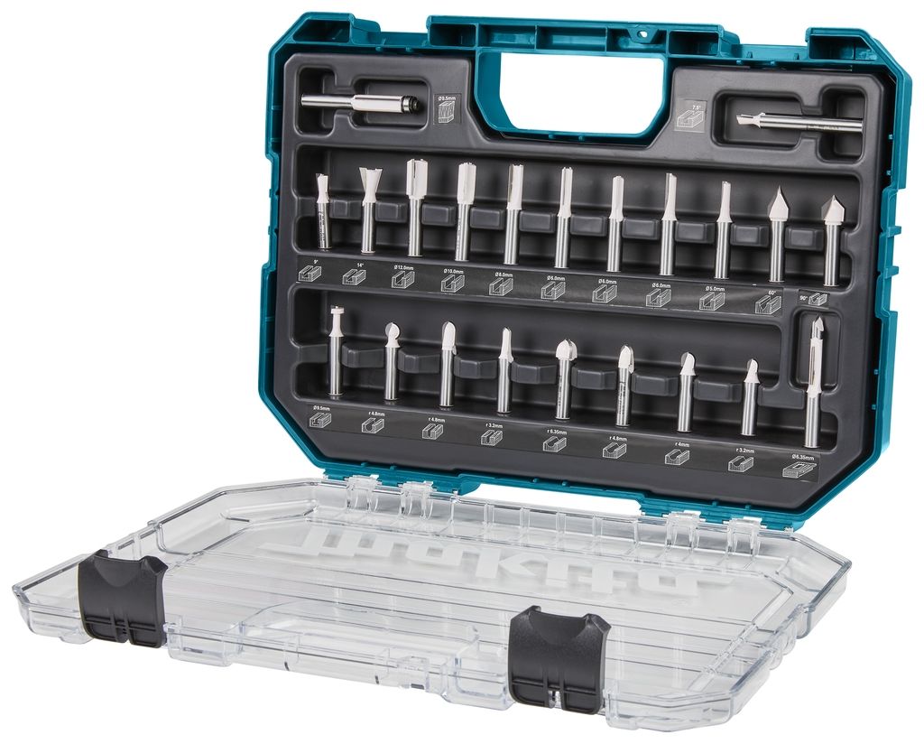 Makita Accessories D-74784 Set glodala 8 mm, 22 dijela u plastičnoj kutiji