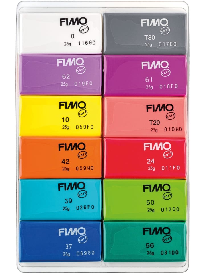 Staedtler Modelliermasse Fimo soft -Brilliant Colours- sortiert 12x 25g günstig kaufen onesize