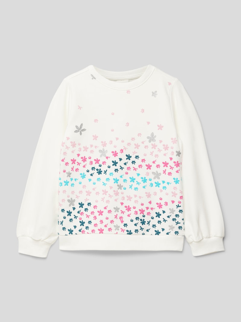 Sweatshirt mit Allover-Muster Modell 'Back to School' in weiß