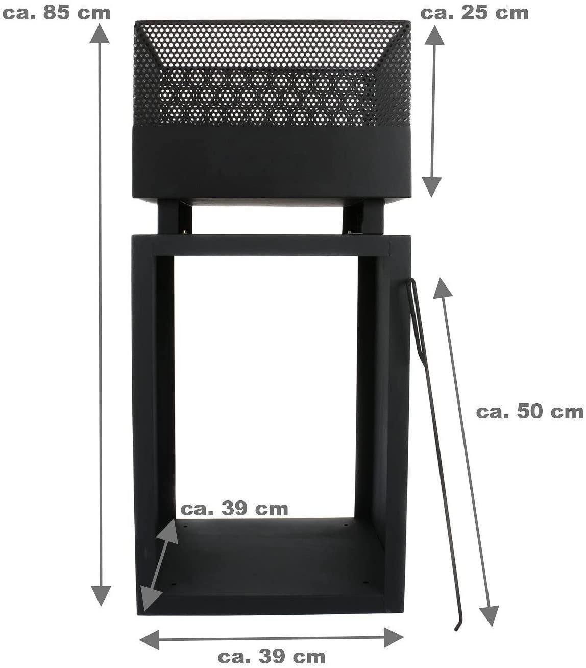 BlueCraft Feuerschale, Outdoor Feuerkorb Garten-Kamin mit Funkenschutz Terrassen-Kamin BBQ Feuerstelle