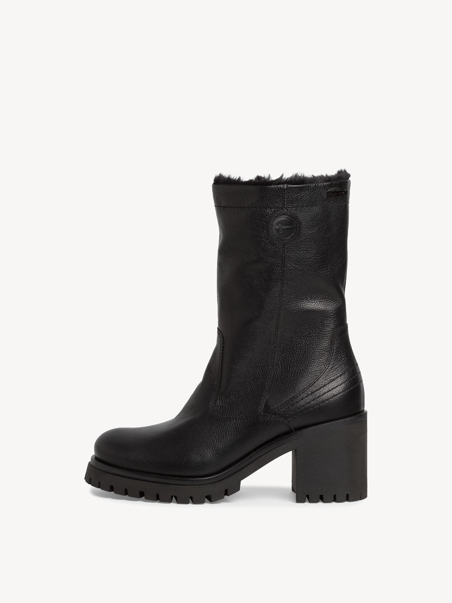 Bottine en cuir - noir doublure chaude