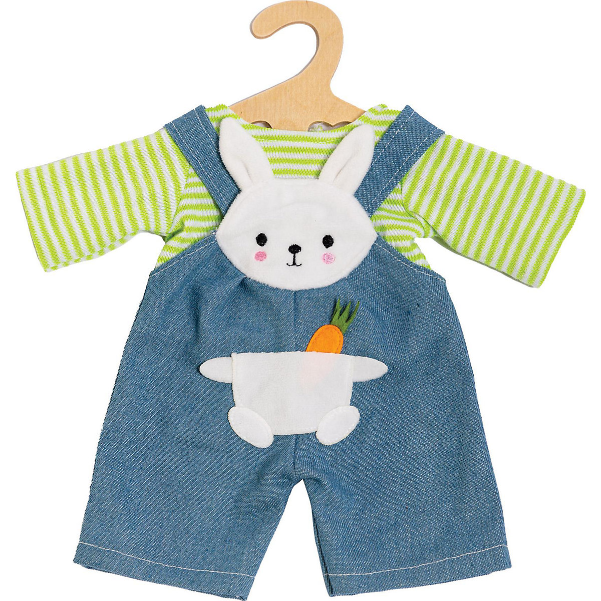 Puppen-Latzhose mit Ringelshirt 