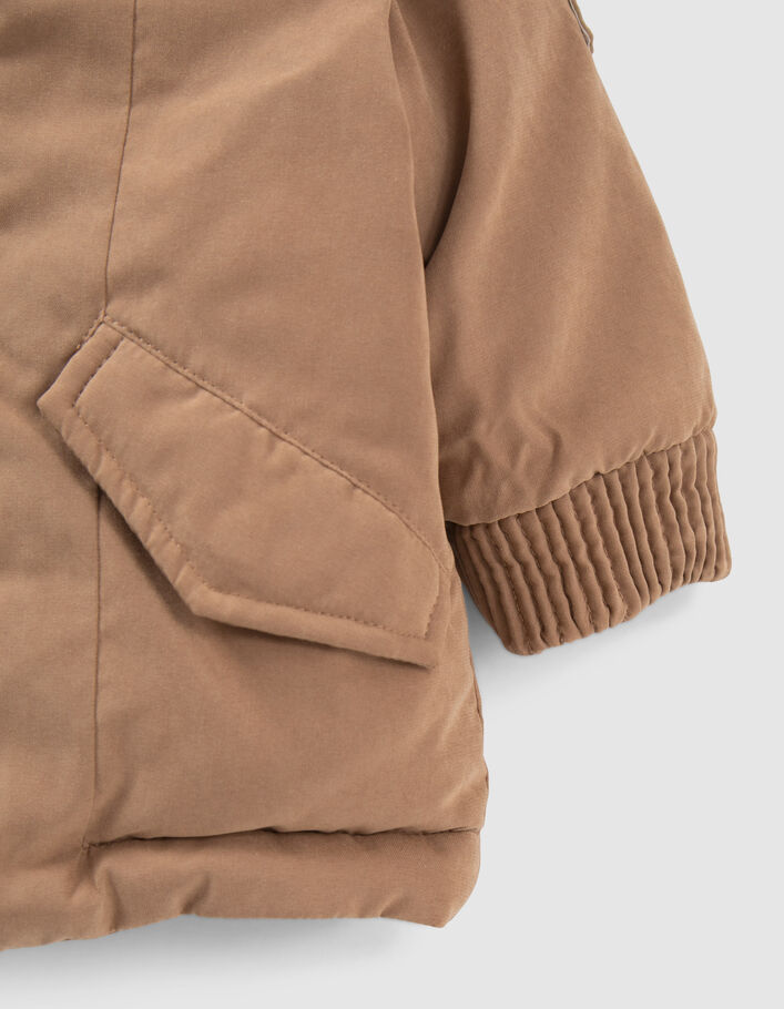 Parka camel fourrée à capuche bébé garçon
