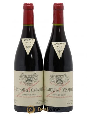 Côtes du Rhône Château de Fonsalette Emmanuel Reynaud  2010 - Lot de 2 Bouteilles