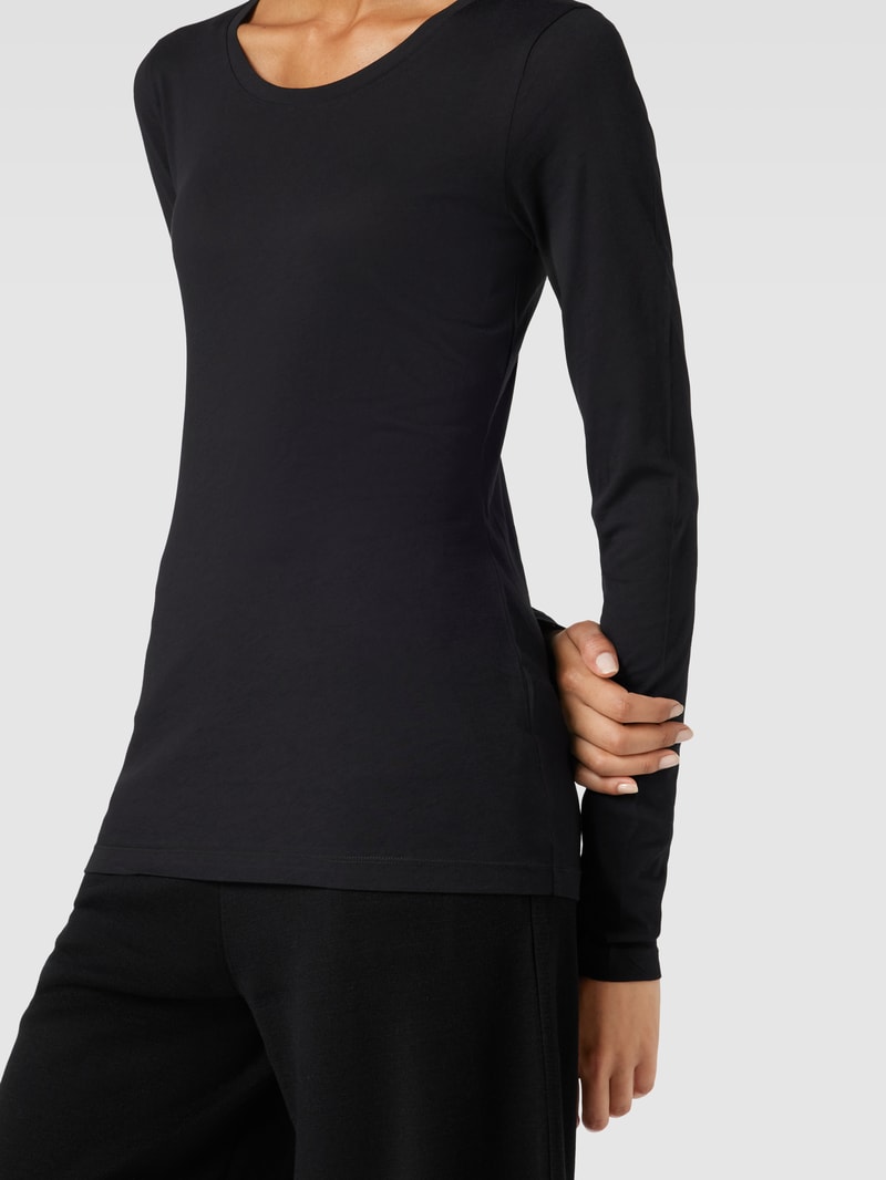 Longsleeve mit Rundhalsausschnitt Modell 'ENRICCAA SOFT' in schwarz