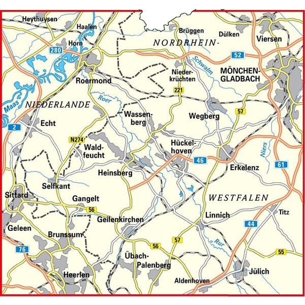 RADWANDERKARTE BVA RADWANDERN IM HEINSBERGER LAND 1:50.000 - Fahrradkarte