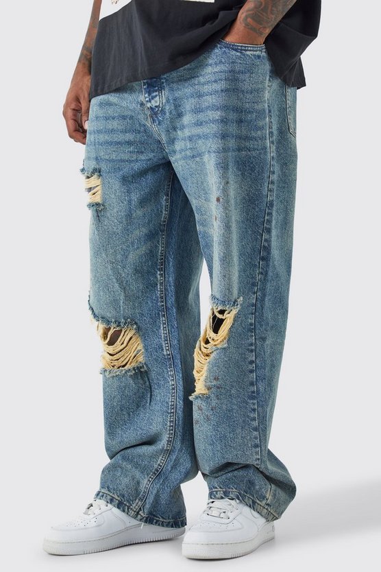 Plus lockere Jeans mit Vintage-Waschung