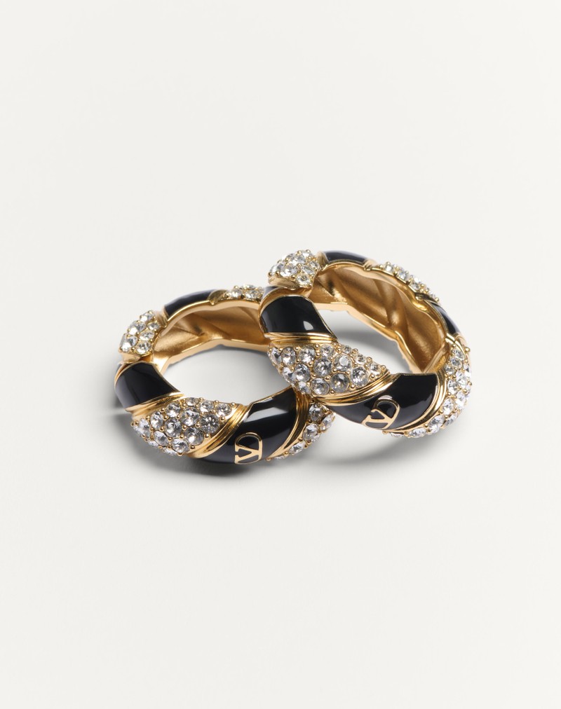 Valentino Pas Plus øreringe i metal, emalje, perle og Swarovski® krystaller