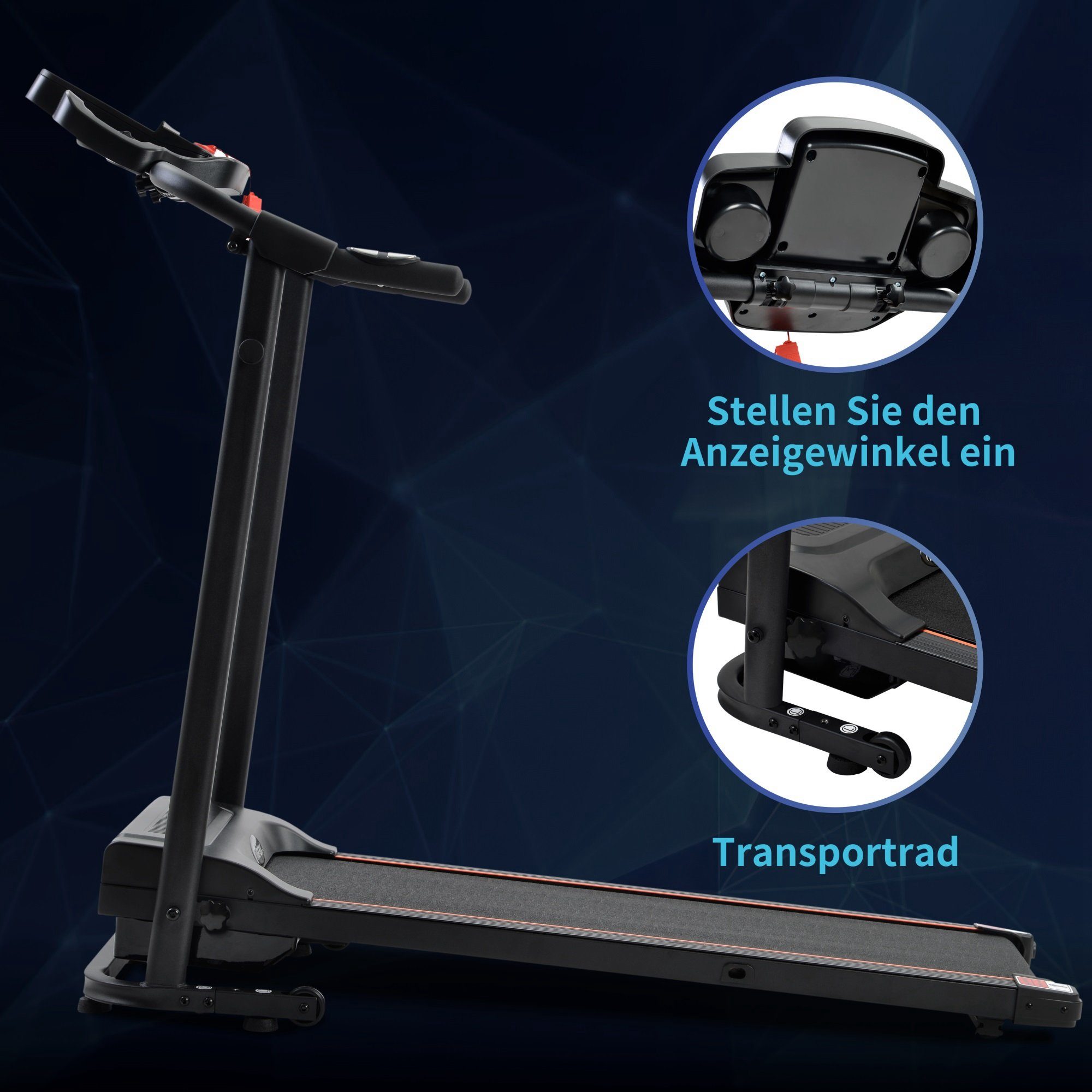 Merax Laufband faltbar mit Lautsprecher, Handpulsmessung und LED-Display, 12 automatische Programme, bis 12 km/h