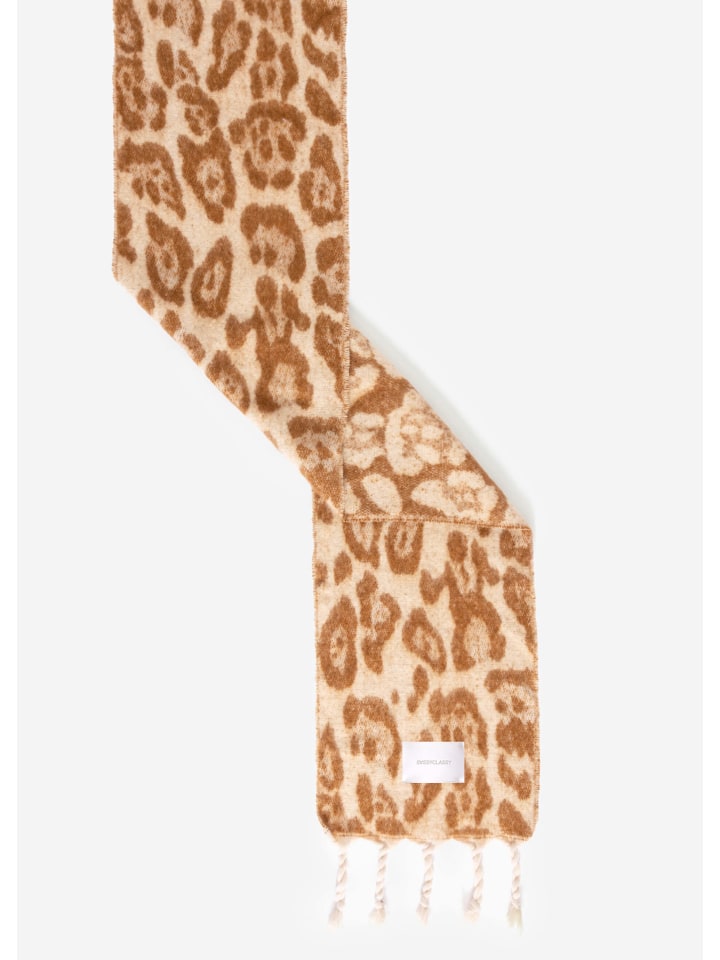 SASSYCLASSY Schal mit Leo-Print in Camel günstig kaufen onesize