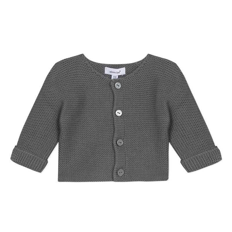 Cardigan gris en coton point mousse naissance Absorba