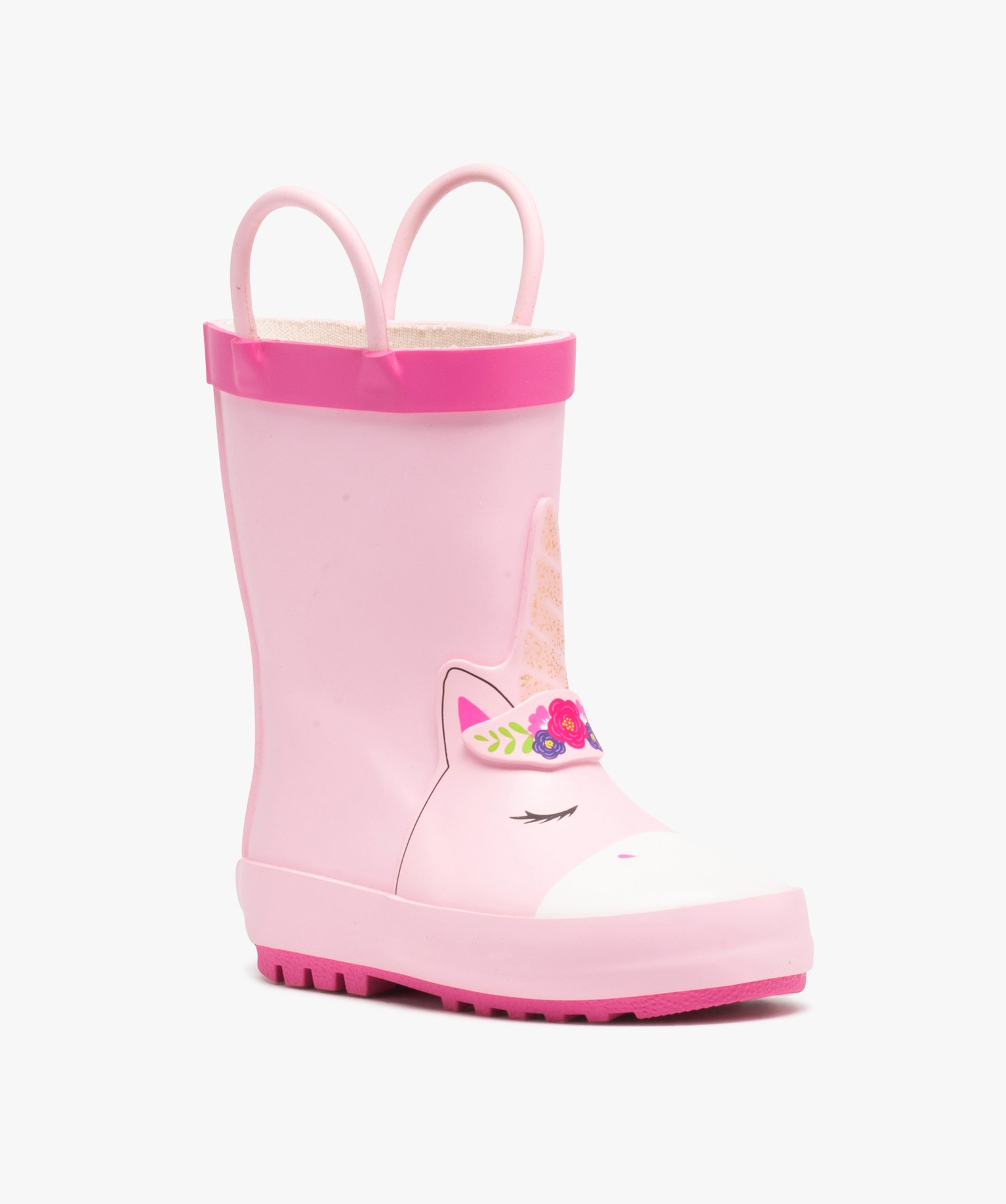 Bottes de pluie bébé fille à anses motif licorne rose | GEMO