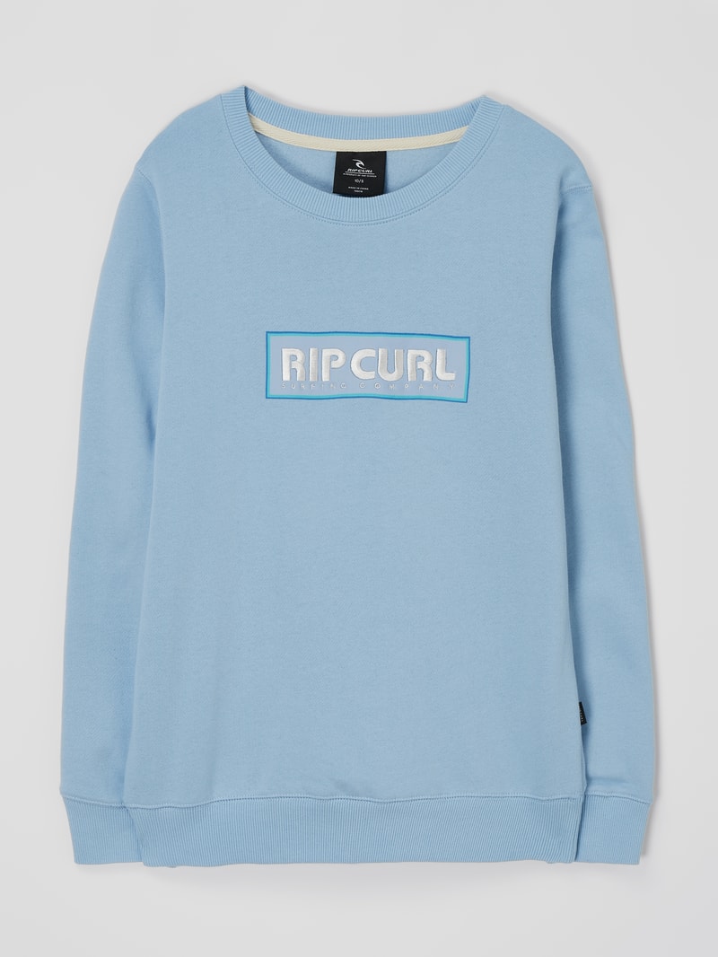 Sweatshirt mit Logo-Stickerei Modell 'Surf Revival' in hellblau