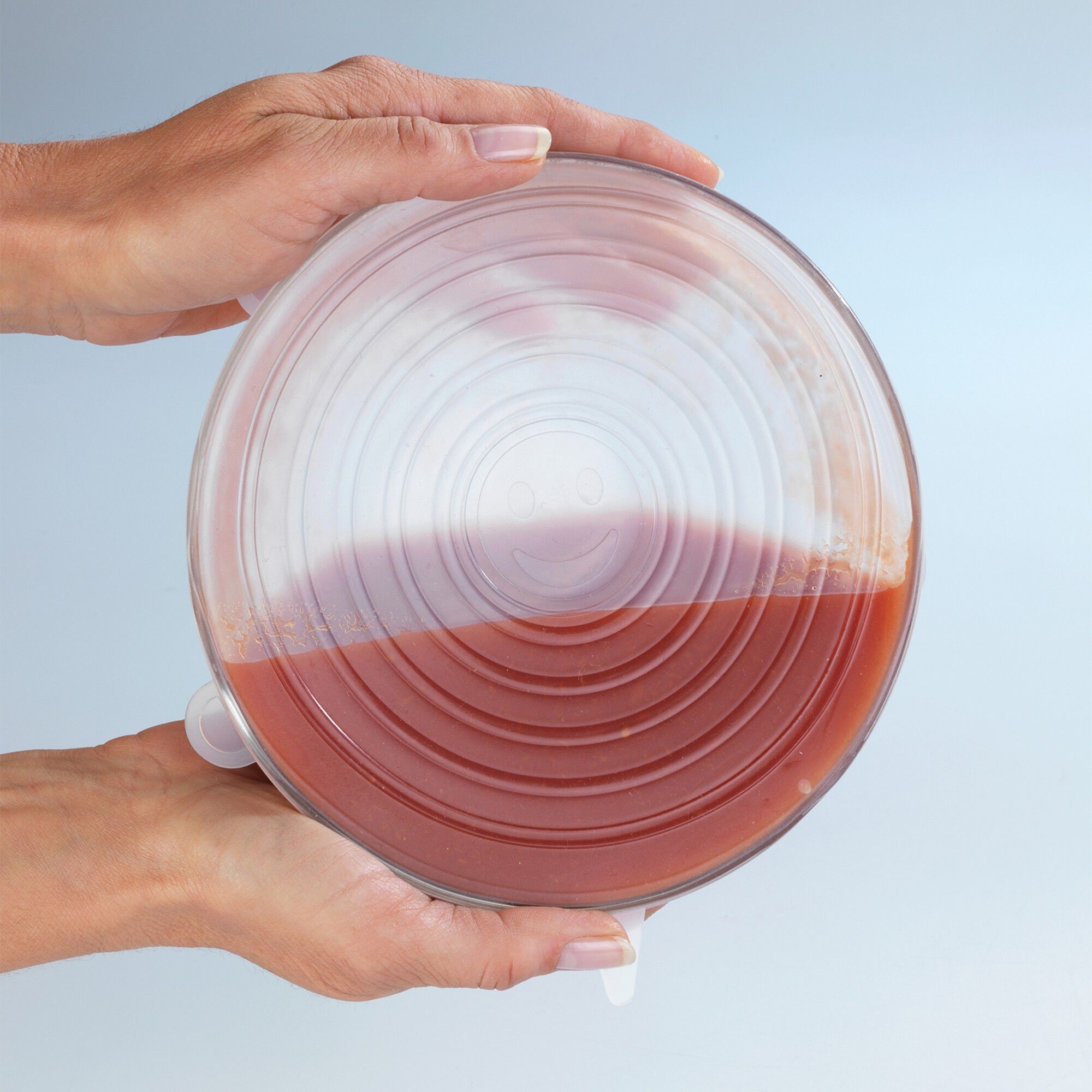 Couvre-pots extensibles ronds en silicone transparent