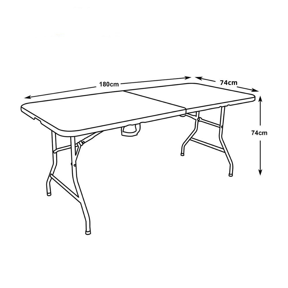 GreenBlue Klapptisch GB370, Falttisch Tisch Gartentisch Buffettisch mit Traggriff 180x74x74cm