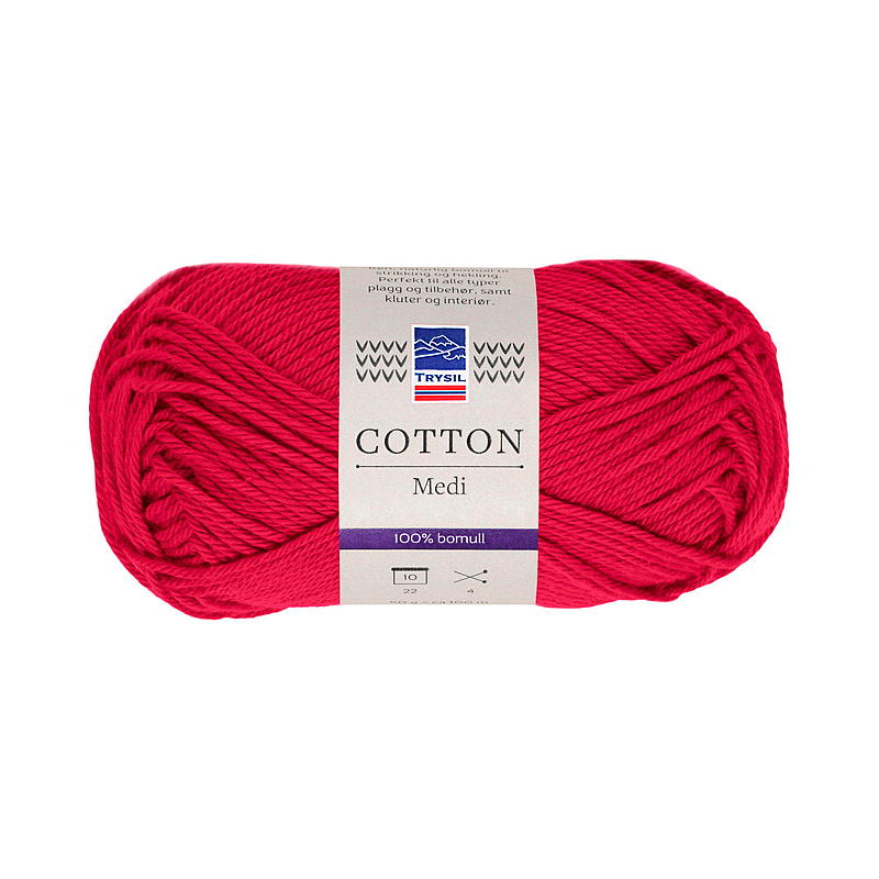 Trysil Cotton Medi garn bomull 100% bomull, mørk rød