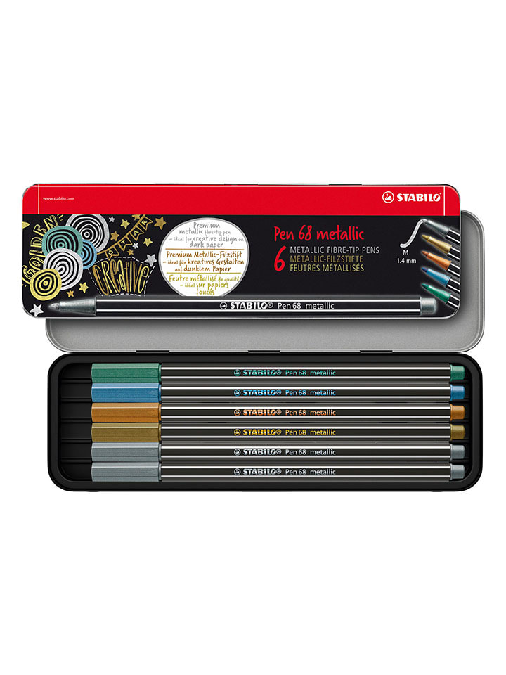 STABILO Premium-Filzstifte ''STABILO Pen 68 metallic'' - 6 Stück günstig kaufen onesize