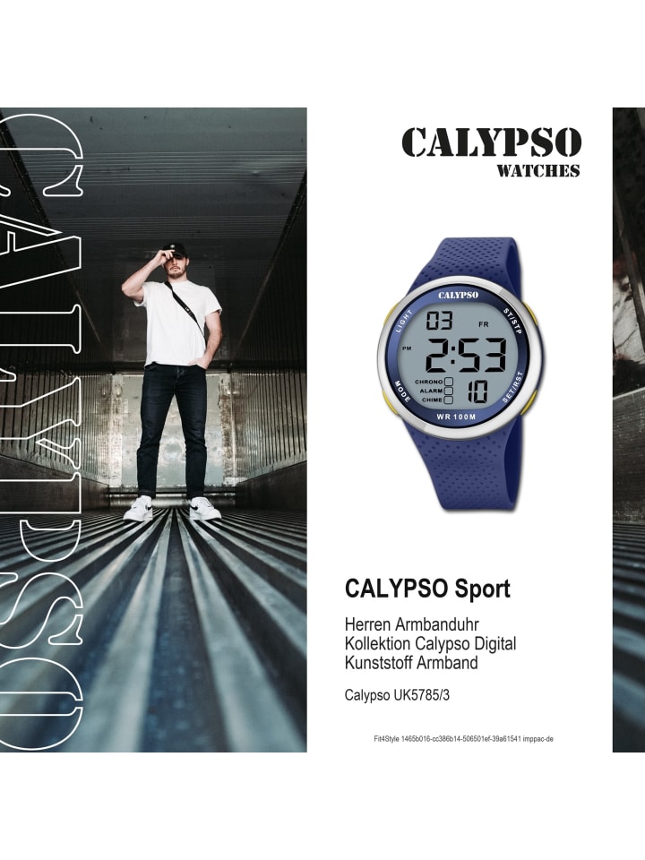 Calypso Digital-Armbanduhr Calypso Digital blau groß (ca. 44mm) günstig kaufen onesize