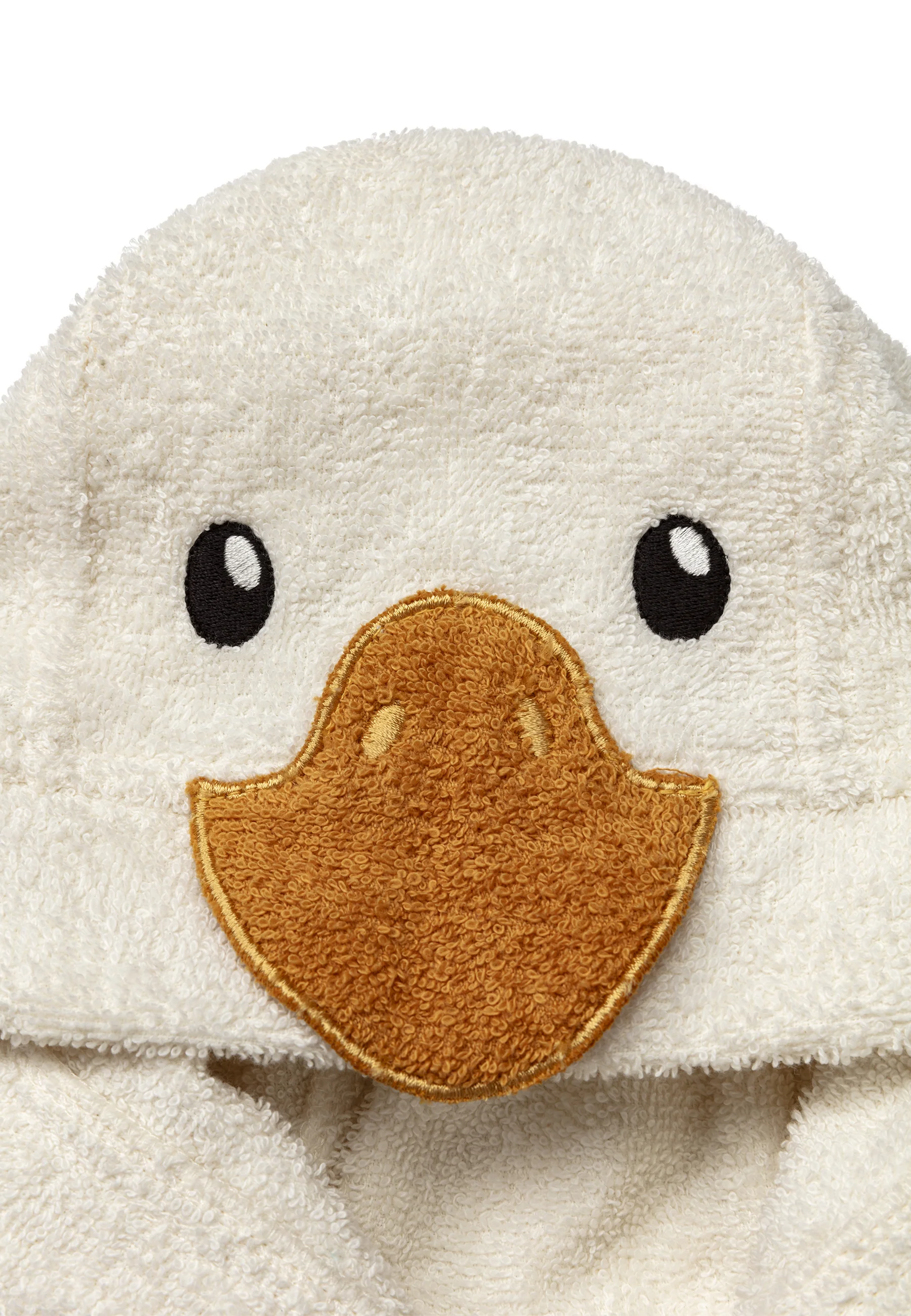 Kinder Bademantel Ente Edda mit Kapuze in ecru