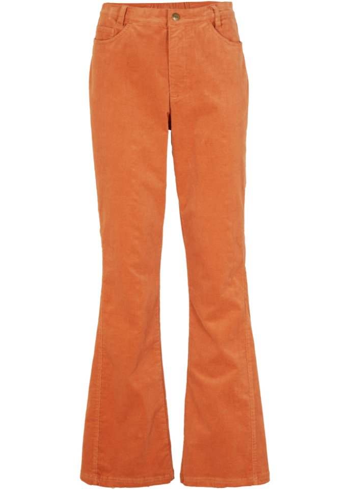 Stretch-Cord-Schlaghose mit High-Waist-Bequembund