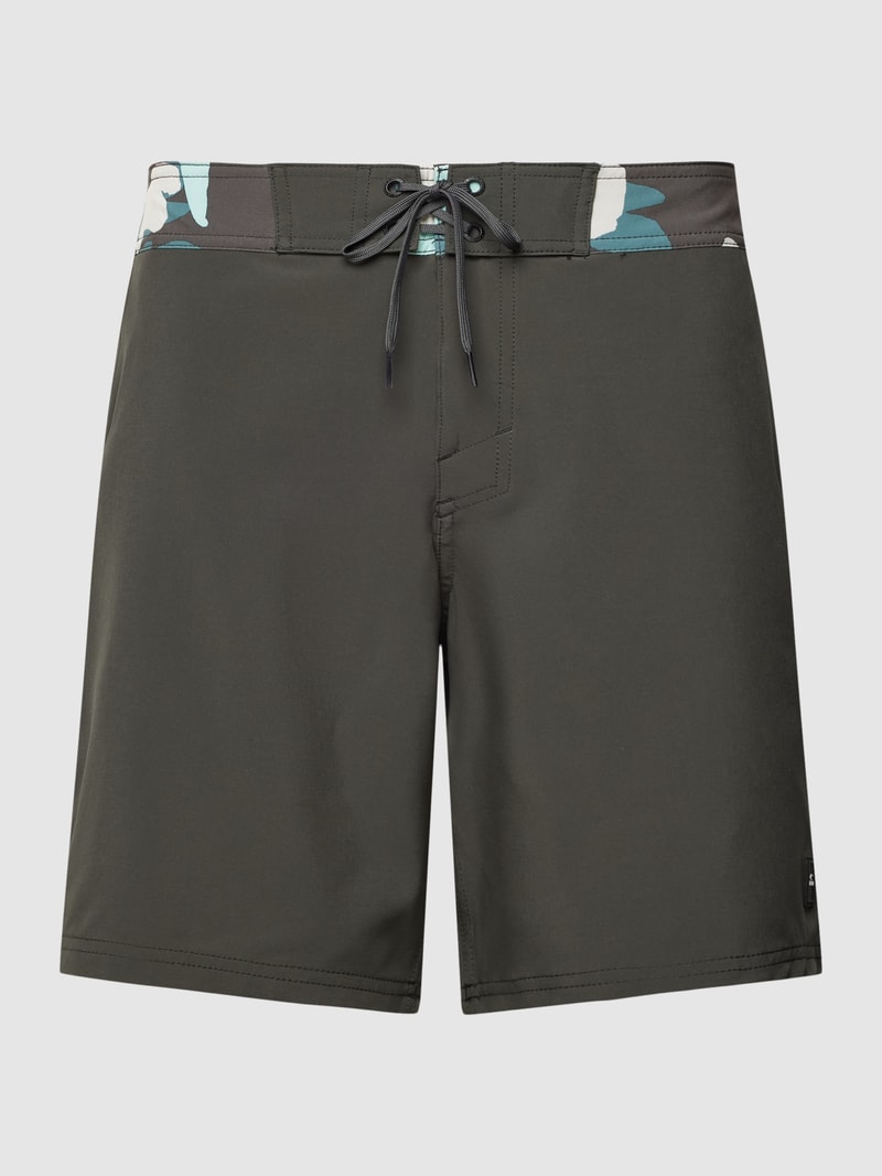 Badehose mit Label-Detail Modell 'CAMORRO' in schwarz