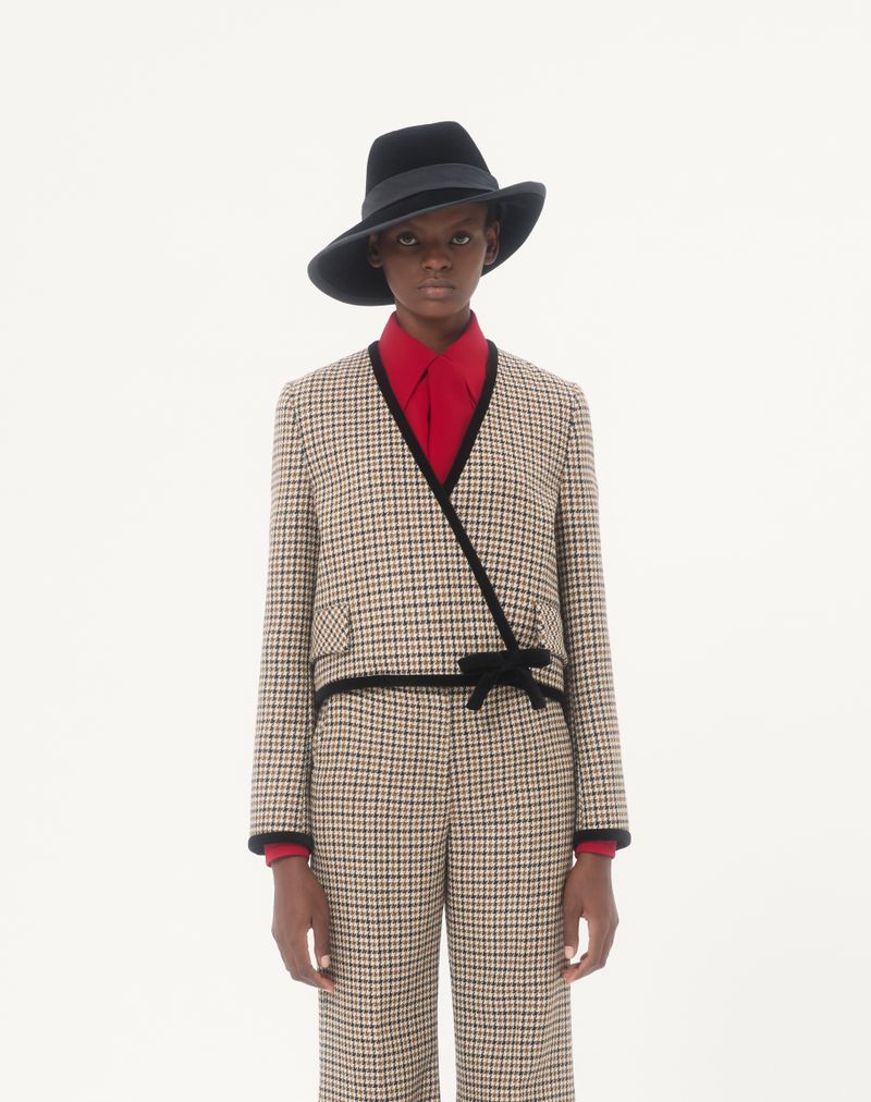Kort Houndstooth-jakke