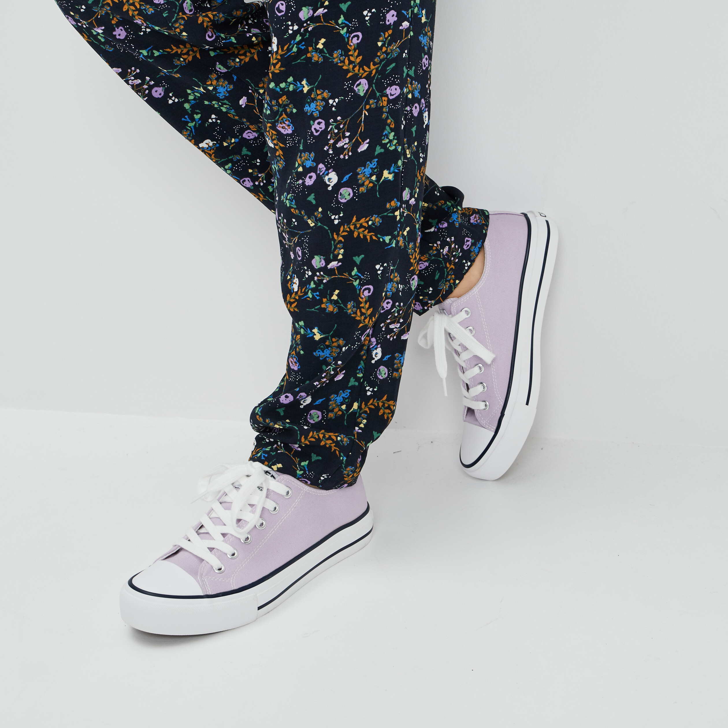 Tennis en toile à lacets Creeks mauve femme | La Halle