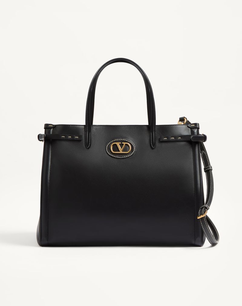 Bolsa de compras Valentino Garavani Antibes média em couro de bezerro