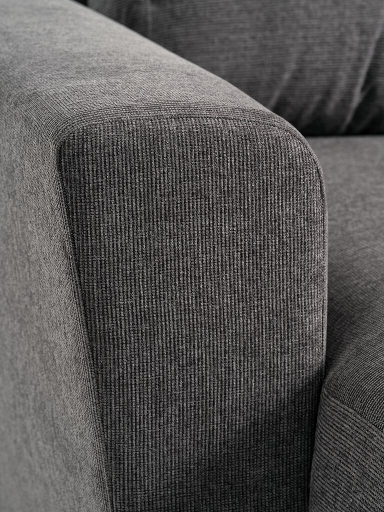VEJLBY Sofá cama com chaise longue VEJLBY tecido cinza escuro