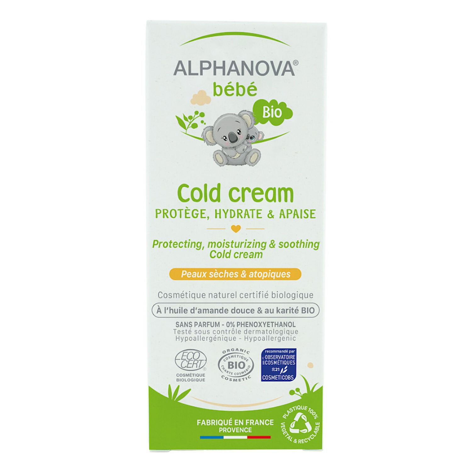 Alphanova Bébé Cold Cream Bio - Peaux Sèches Agréssées 50 ml