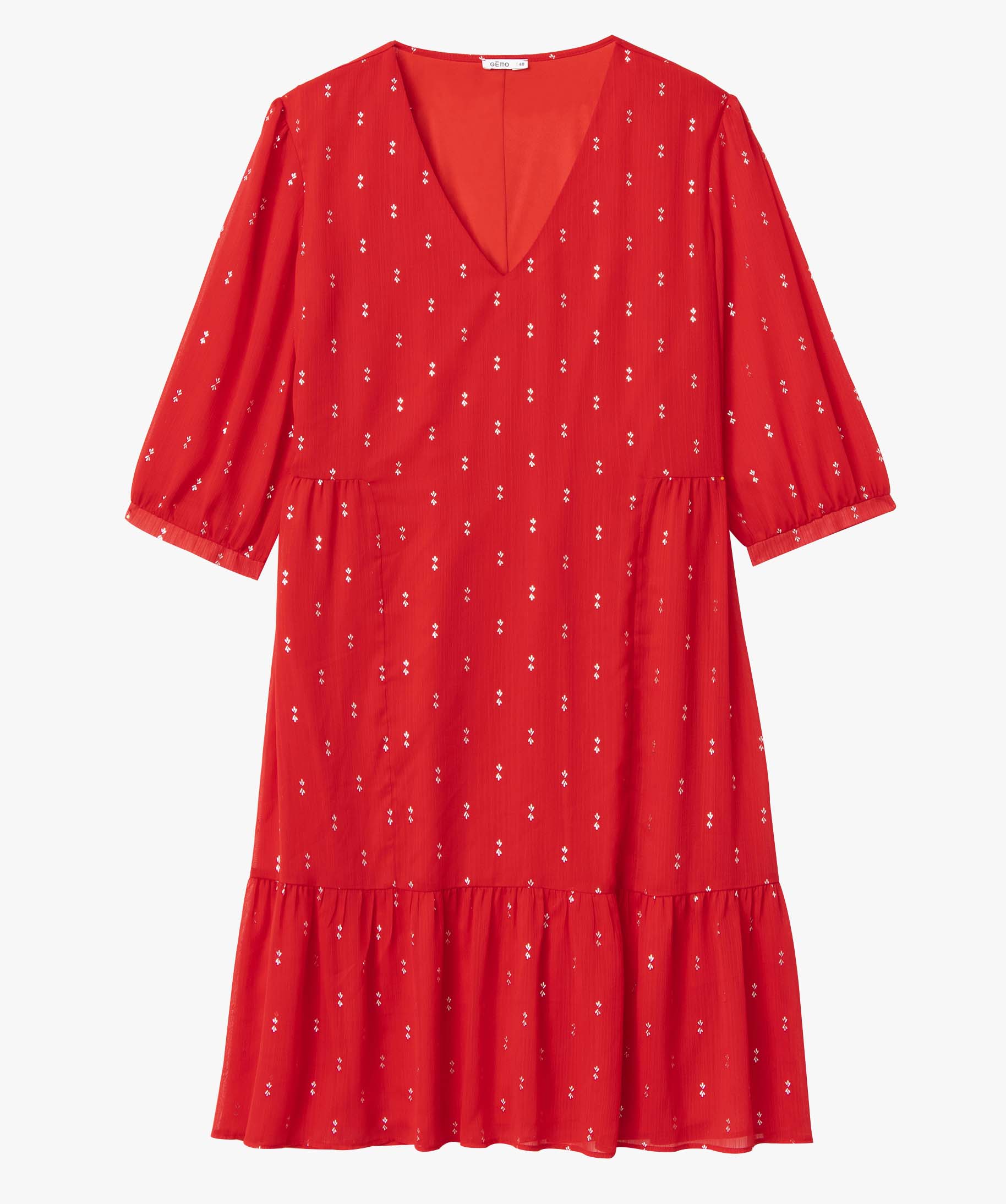 Robe femme grande taille à motifs scintillants rouge | GEMO