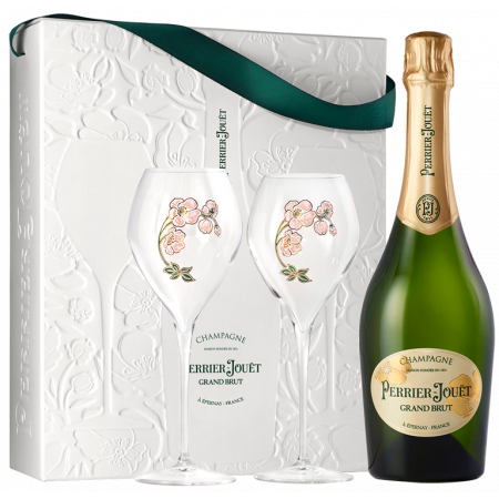 CHAMPAGNE PERRIER JOUËT - GRAND BRUT - COFFRET 2 FLUTES