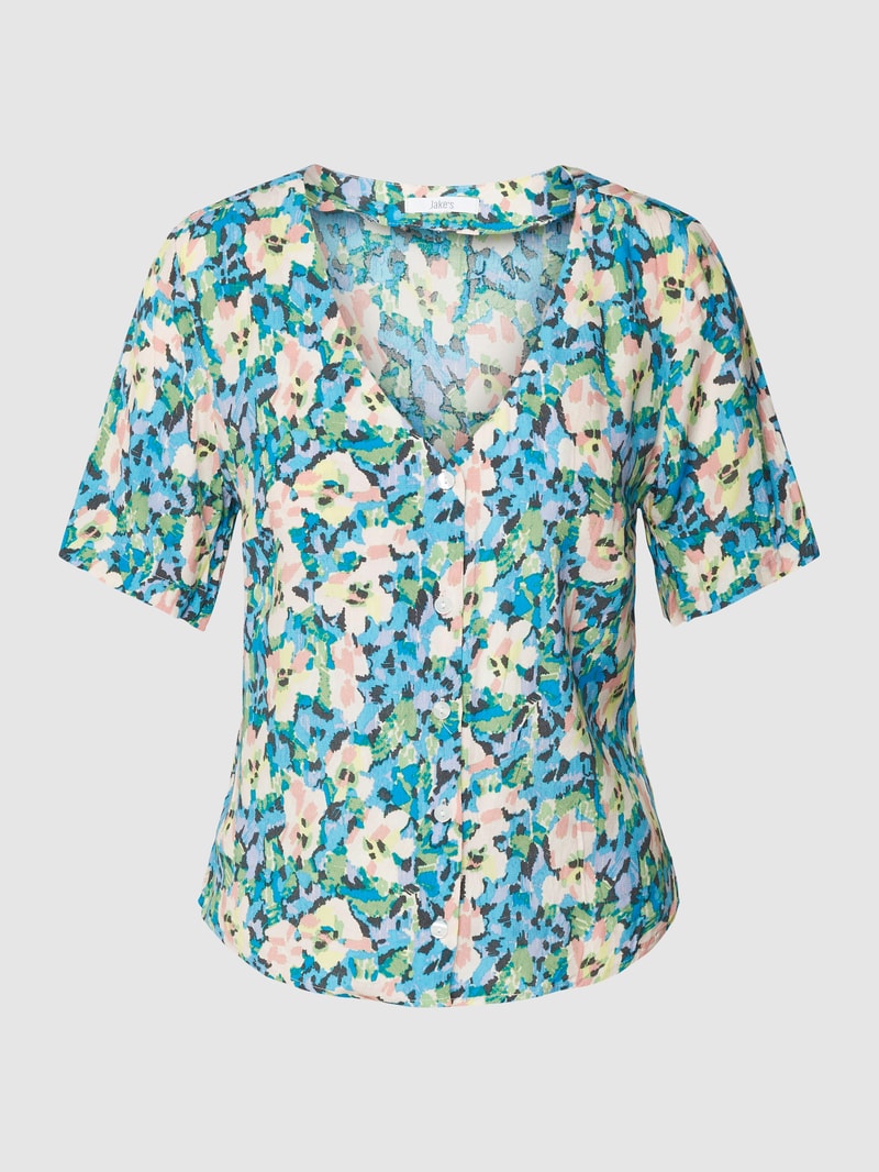 Bluse mit floralem Muster in blau