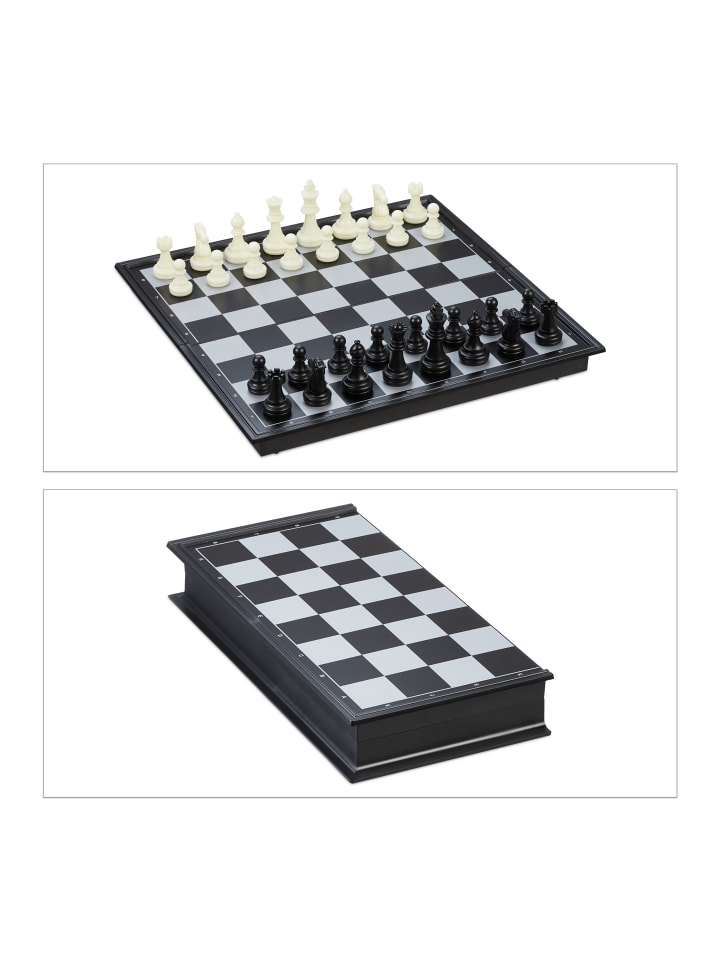relaxdays Schachspiel in Schwarz/ Weiß günstig kaufen onesize