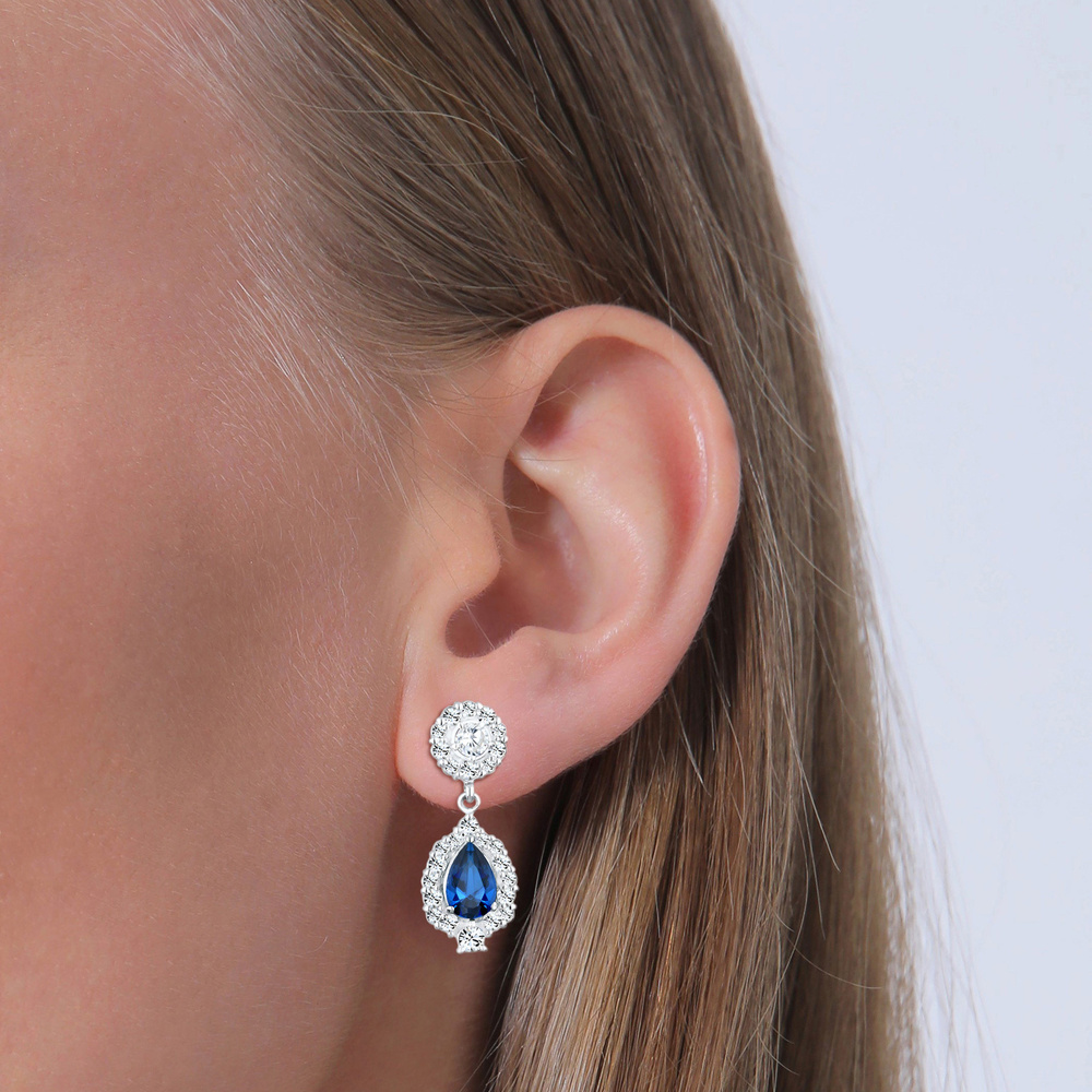 Elli PREMIUM Elli PREMIUM Boucles d'Oreilles Femme Motif de Chute Glamour avec Cristaux de Zir Boucles d'oreilles