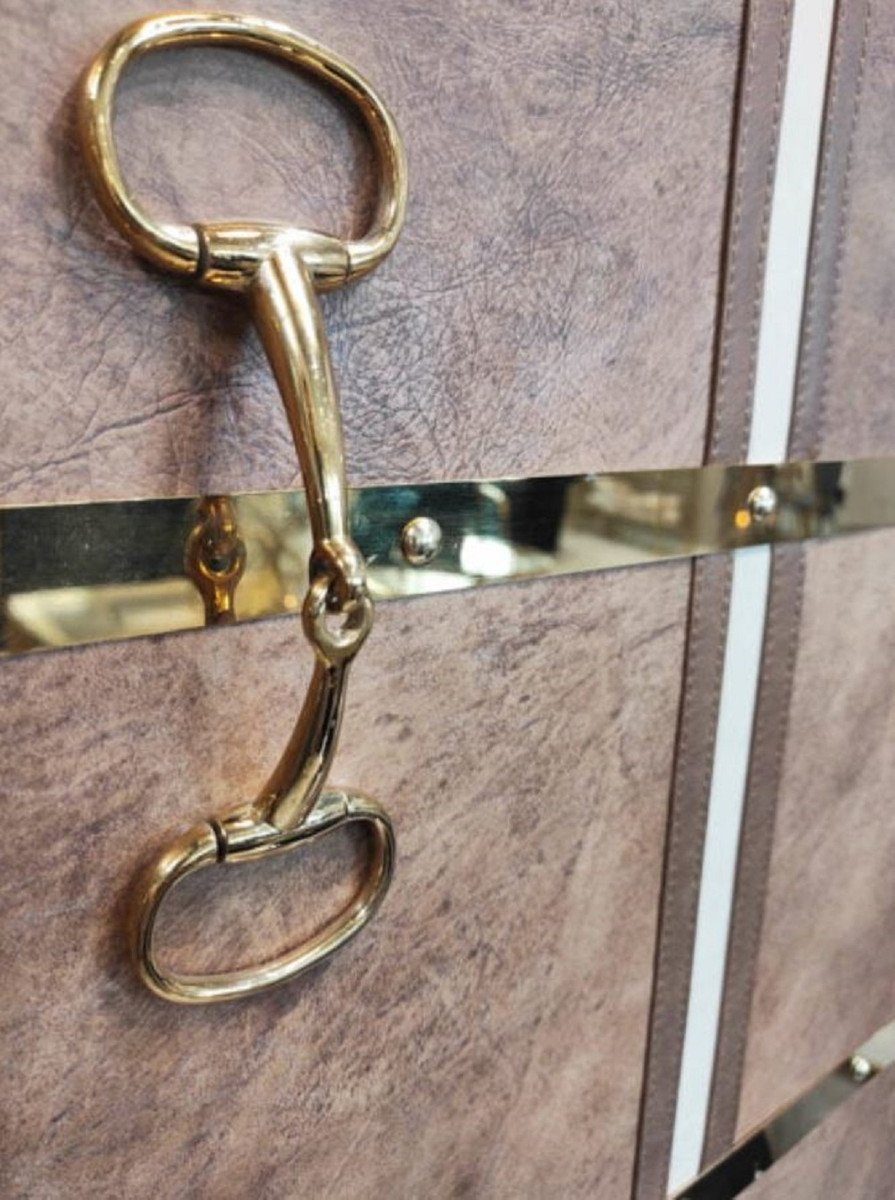 Casa Padrino Barschrank Luxus Barschrank Braun / Gold 108 x 48 x H. 180 cm - Edler Weinschrank mit 2 Türen - Luxus Bar Möbel