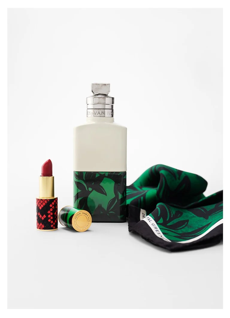 Dries Van Noten Santal Greenery Foulard - silkkihuivi 75 x 75 cm