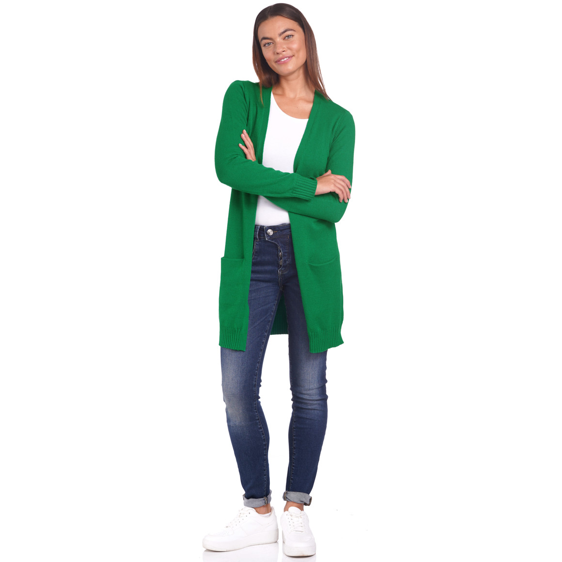 Damen Strickjacke mit zwei Einschubtaschen