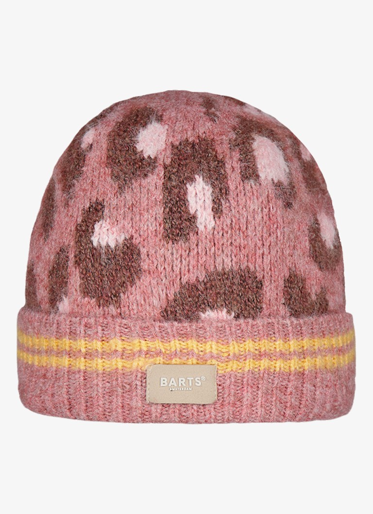 Căciulă Barts Dahlea din tricot fin cu imprimeu leopard