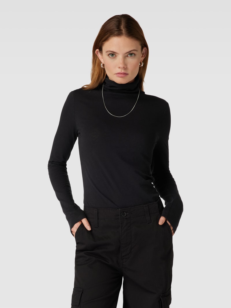 Longsleeve mit Rollkragen in schwarz