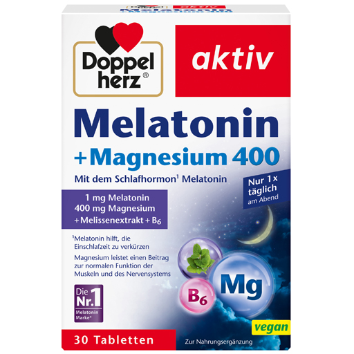 DOPPELHERZ Melatonin Magnesium 400 Tabletten  30 St  Tabletten