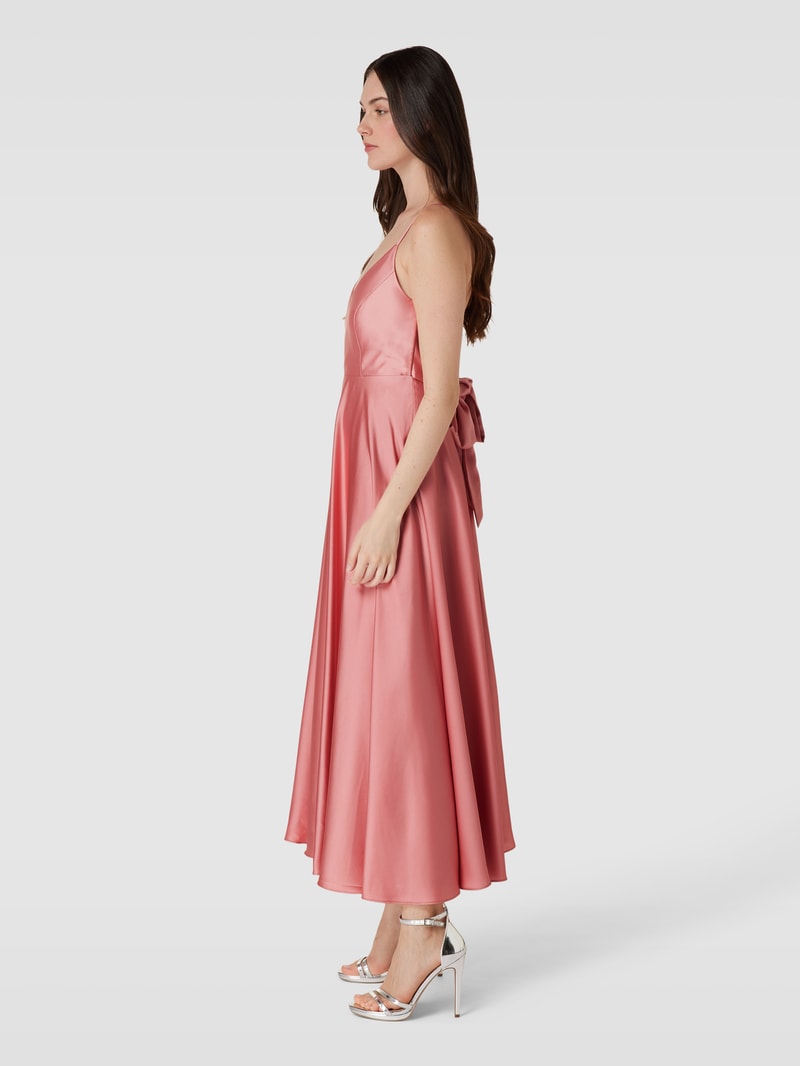 Cocktailkleid mit Herz-Ausschnitt in rosa meliert