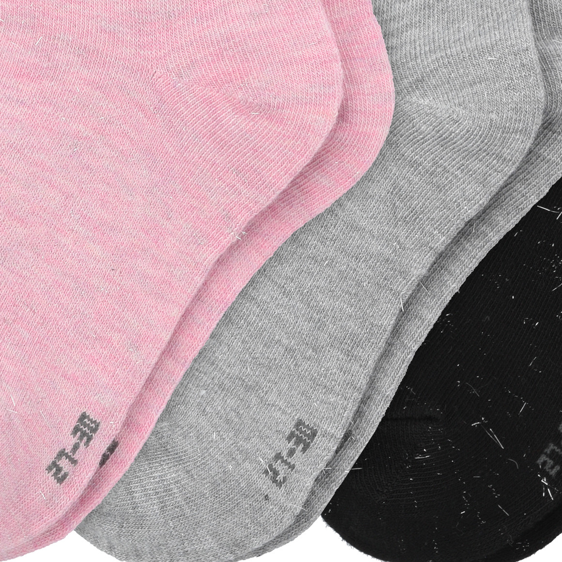 3 Paar Mädchen Socken mit Effektgarn