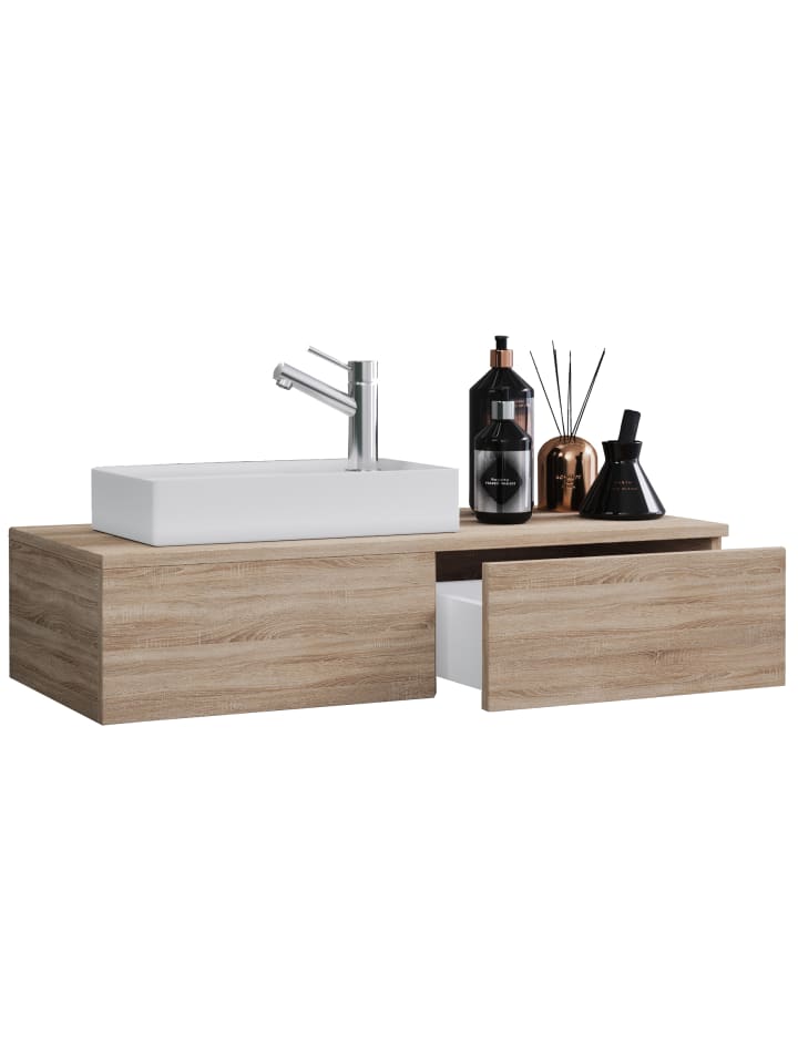 VCM  2-tlg. Gäste WC Waschplatz Waschtisch schmal Gudas in Sonoma-Eiche günstig kaufen onesize