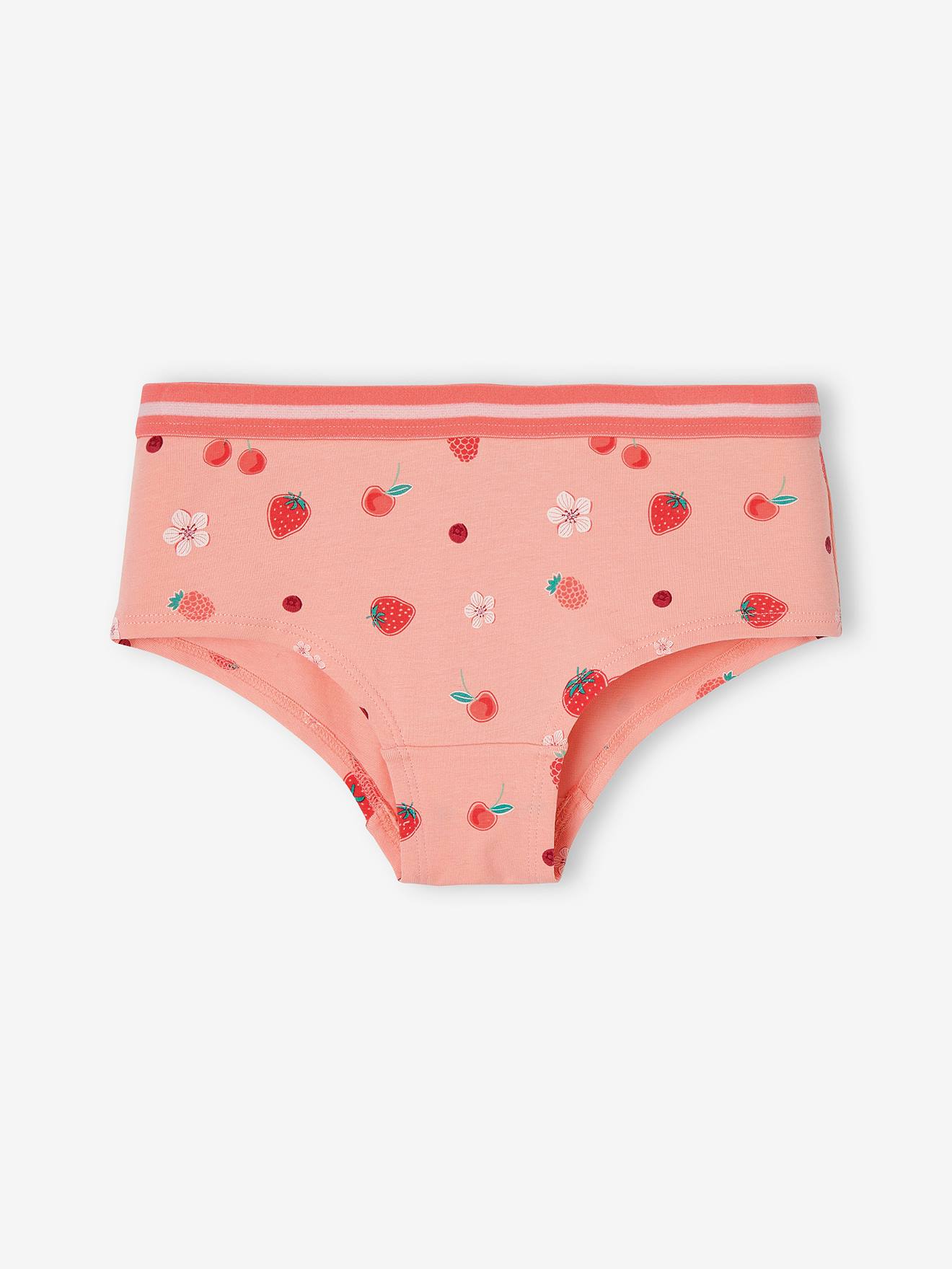 Lot de 5 shorties fruits fille pêche