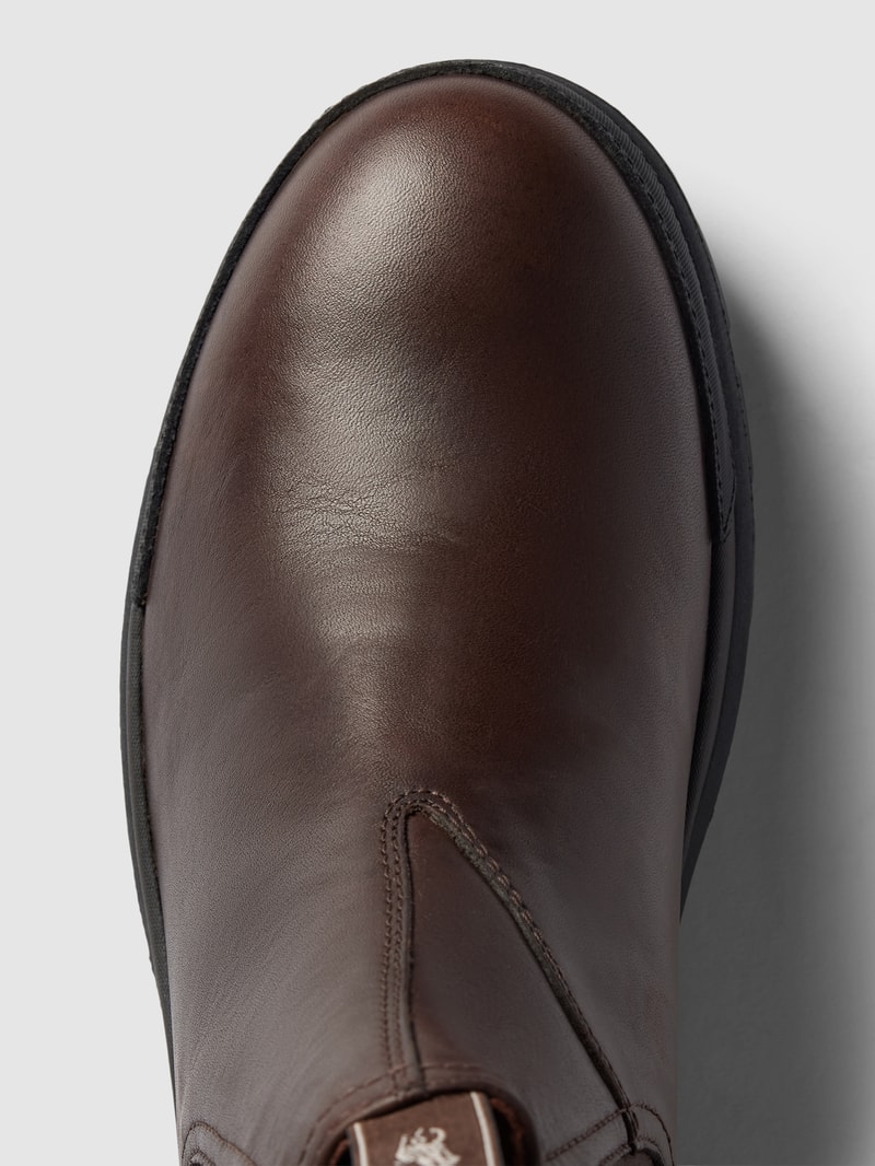 Chelsea Boots aus Leder mit Logo-Detail Modell 'OSLO' in dunkelbraun